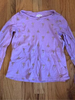 OshKosh B'gosh Lavender Long-Sleeve Tee with Gold Eiffel Towers